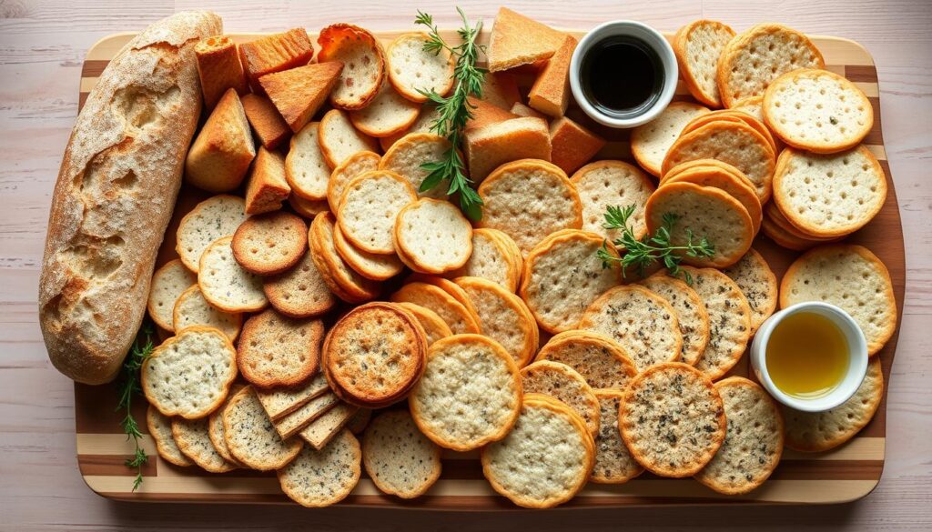 charcuterie bread and crackers