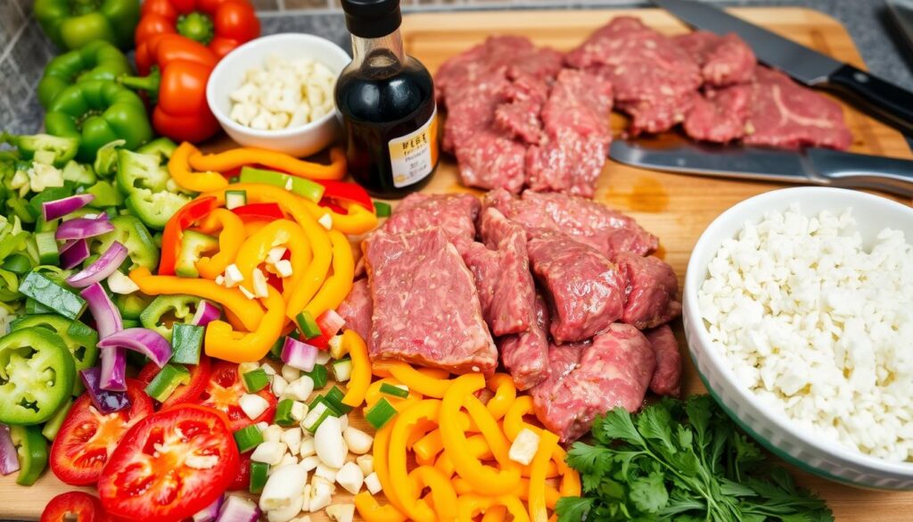 Beef Pepper Steak Ingredient Preparation